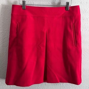 Ann Taylor LOFT Red Mini Skirt Pockets Pleated Women's 8